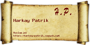 Harkay Patrik névjegykártya
