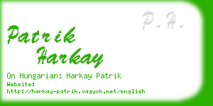 patrik harkay business card